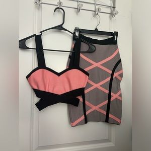 Bandage top & skirt set boutique no brand xs NWOT
